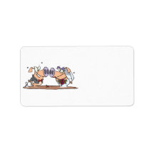 funny cute silly wedding pigs bride groom personalized address labels