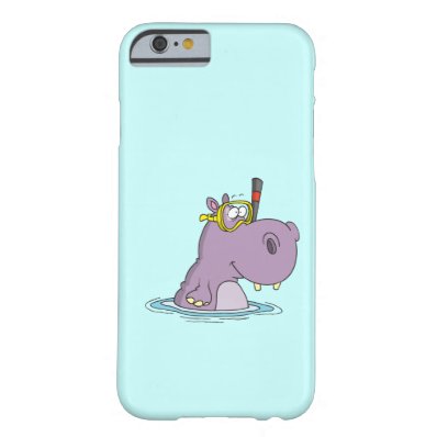 funny cute snorkeling swimming hippo barely there iPhone 6 case