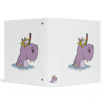 funny cute snorkeling swimming hippo vinyl binder