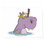 funny cute snorkeling swimming hippo posters