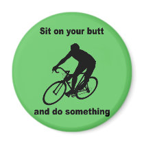 Funny cycling refrigerator magnet