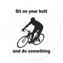 Funny cycling round stickers