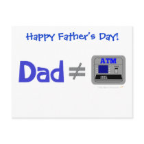 Funny Dad Not Equal ATM Postcard