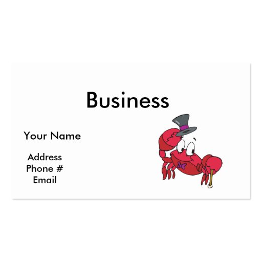 funny dancing crab business card template