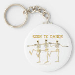 Funny Dancing Skeletons Bone To Dance Cartoon Keychain