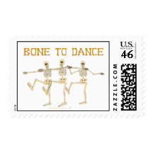 Funny Dancing Skeletons Bone To Dance Cartoon Postage