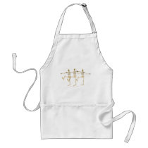 Funny Dancing Skeletons Halloween Cartoon Apron
