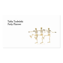 Funny Dancing Skeletons Halloween Cartoon Business Card