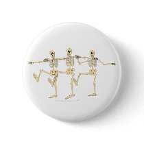 Funny Dancing Skeletons Halloween Cartoon Pin