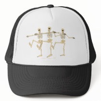 Funny Dancing Skeletons Halloween Cartoon Hats