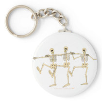 Funny Dancing Skeletons Halloween Cartoon Key Chains