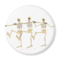 Funny Dancing Skeletons Halloween Cartoon Refrigerator Magnets