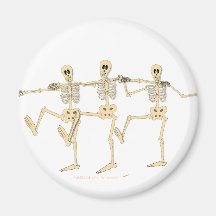Funny Dancing Skeletons Halloween Cartoon Refrigerator Magnets