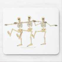 Funny Dancing Skeletons Halloween Cartoon Mouse Pad