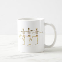 Funny Dancing Skeletons Halloween Cartoon Coffee Mugs