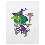 funny dancing witch halloween cartoon flyers
