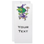 funny dancing witch halloween cartoon custom rack card