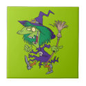 funny dancing witch halloween cartoon