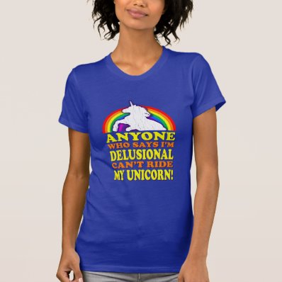 Funny Delusional Unicorn distressed vintage T Shirt
