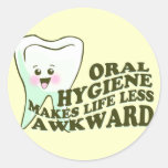 Funny Dental Hygienist Round Sticker