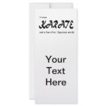 Funny Design. I know Karate + other Japanese Words rack cards
