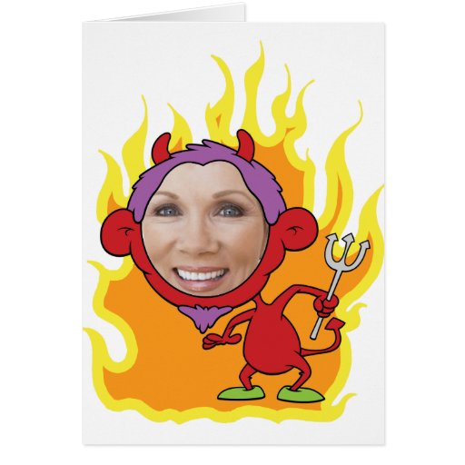 Funny Devil Face Template Greeting Cards Zazzle
