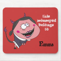 Funny Devil Girl Personalized Mousepads