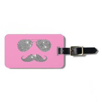 Funny Diamond Mustache With Glasses Bag Tag
