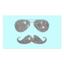 Funny Diamond Mustache With Glasses Business Card Template