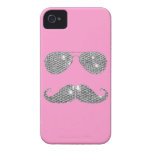 Funny Diamond Mustache With Glasses iPhone 4 Case-Mate Case