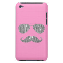 Funny Diamond Mustache With Glasses iPod Touch Covers