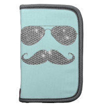 Funny Diamond Mustache With Glasses Folio Planners