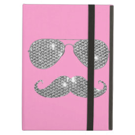 Funny Diamond Mustache With Glasses iPad Covers