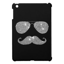 Funny Diamond Mustache With Glasses iPad Mini Cases