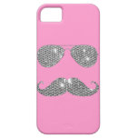 Funny Diamond Mustache With Glasses iPhone 5 Case