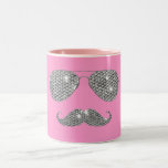 Funny Diamond Mustache With Glasses Mug