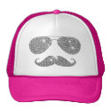 Funny Diamond Mustache With Glasses Trucker Hats