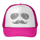 Funny Diamond Mustache With Glasses Trucker Hats