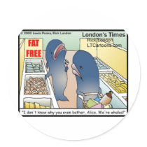 Funny Dieting Whales Tees Mugs Cards & Gifts stickers
