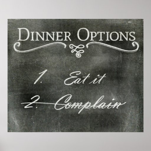 Funny dining room sign poster Zazzle