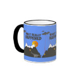 Funny dinosaur alien extinction coffee mug
