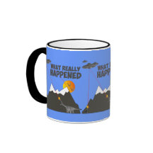Funny dinosaur alien extinction coffee mug