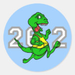 Funny dinosaur marathon stickers