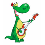 funny dinosaur playing guitar t-shirts
