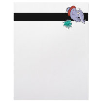 funny diving swimmer elephant cartoon letterhead design
