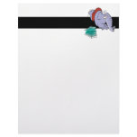 funny diving swimmer elephant cartoon letterhead design