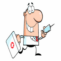 funny doctor doc on the run cartoon cut outs