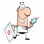 funny doctor doc on the run cartoon cut outs
