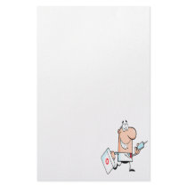 funny doctor doc on the run cartoon stationery paper