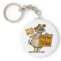 Funny Dog 35th Birthday Gifts Keychains